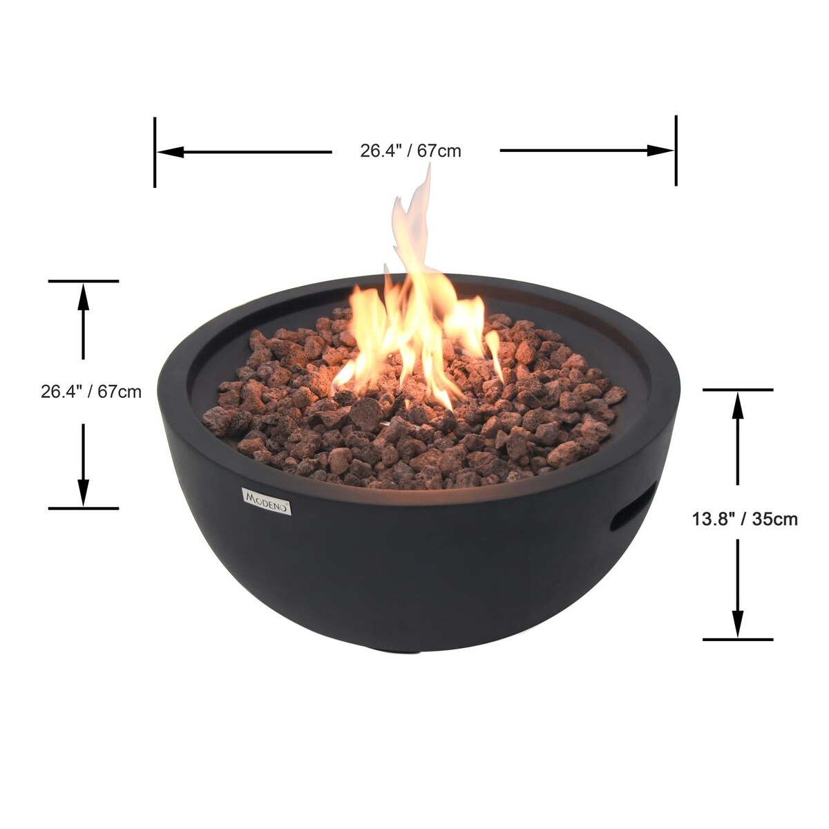 Elementi Modeno Jefferson 26-Inch Natural Gas Fire Bowl