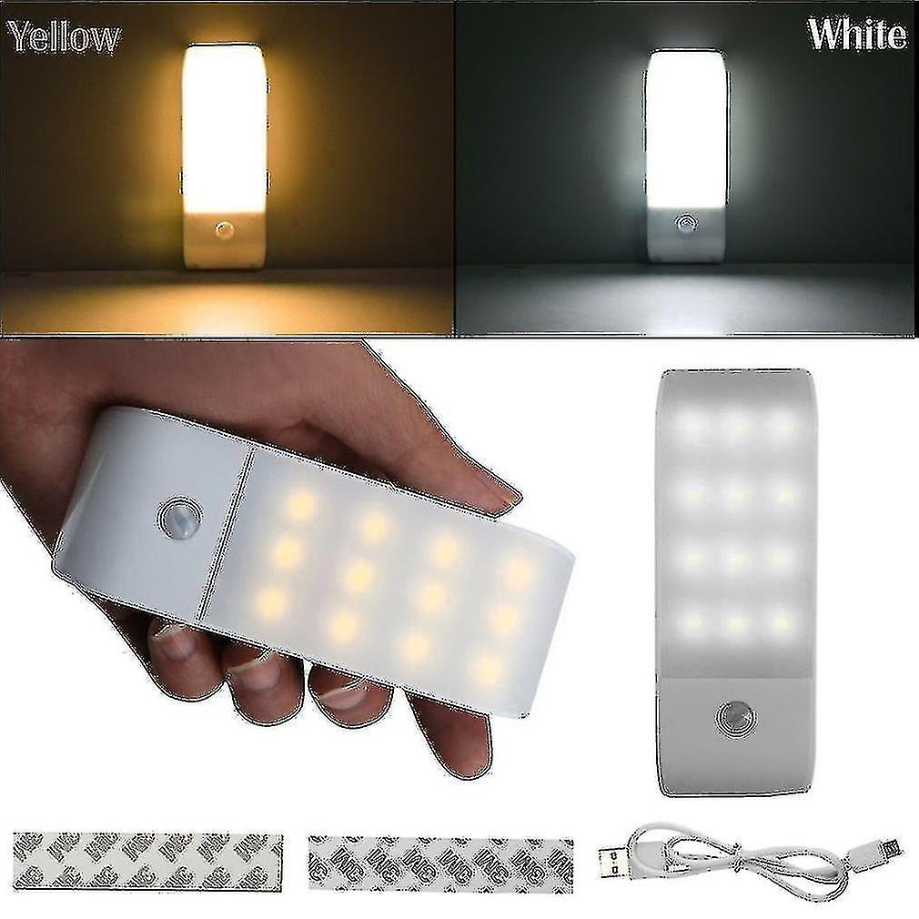 12 Led Night Light Pir Motion Sensor Wireless Usb Rechargeable Night Lamp For Kitchen Under Cabinet