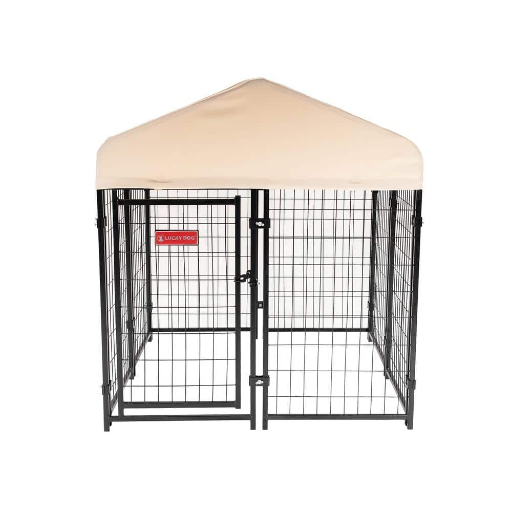 Lucky Dog STAY Series Studio Jr. (Coverage Area - 0.00037-Acres) In-Ground Kennel (4 ft. x 4 ft. x 4 in. H) Khaki PRPRM-UR1410