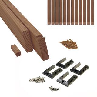 ProWood 6 ft. Walnut-Tone Southern Yellow Pine Stair Rail Kit with B2E Balusters 446449