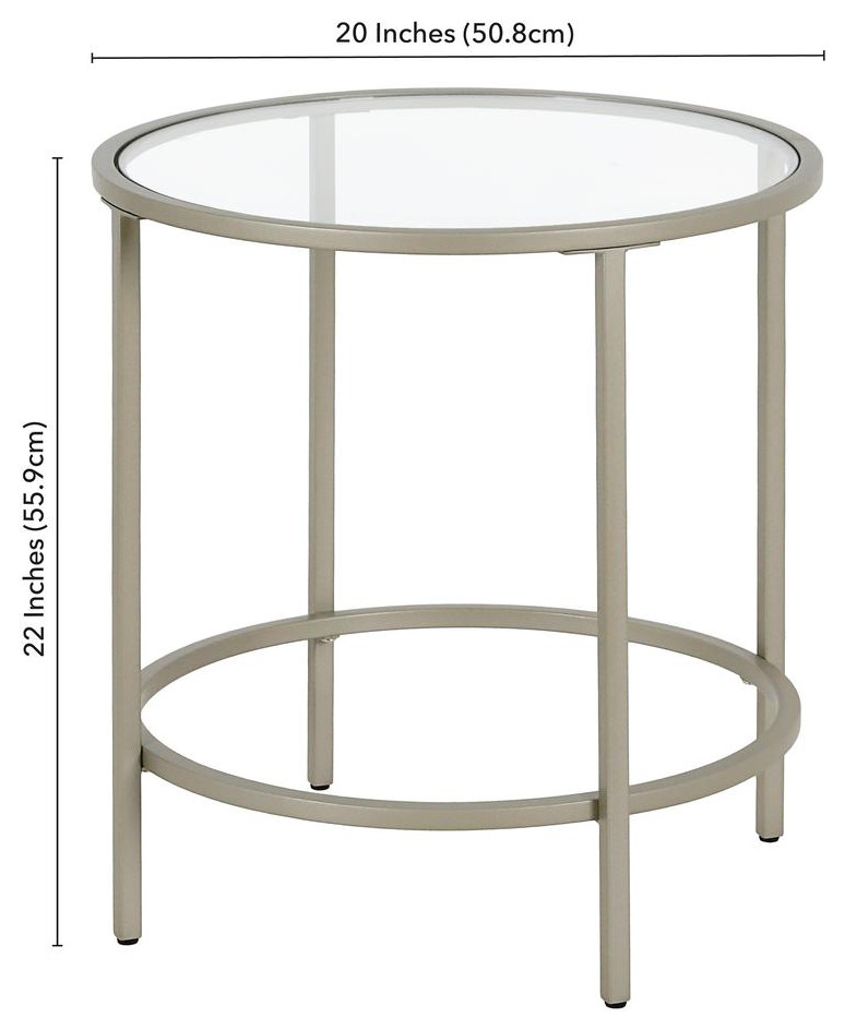 Sivil 20  x27 x27Wide Round Side Table in Satin Nickel   Contemporary   Accent Chests And Cabinets   by BisonOffice  Houzz