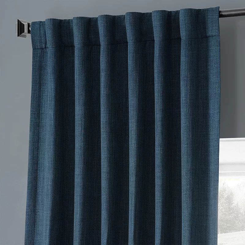 EFF Monochromatic Faux Linen Room Darkening 2-pack Window Curtain Set