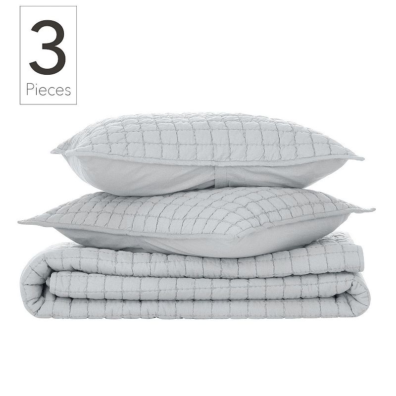 Nate Home by Nate Berkus Solid Cotton Textured Quilt Set