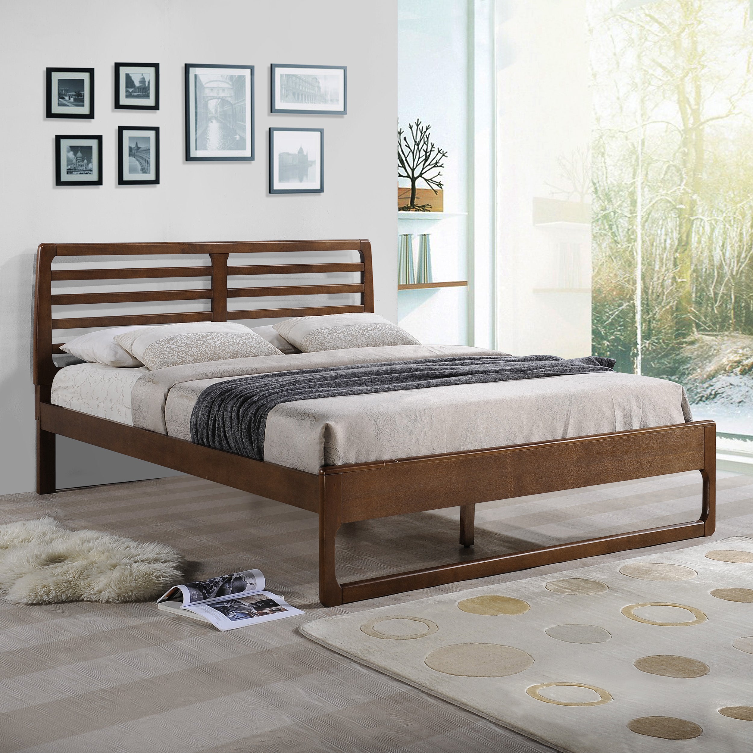 Naylan Transitional Wooden Queen Platform Bed