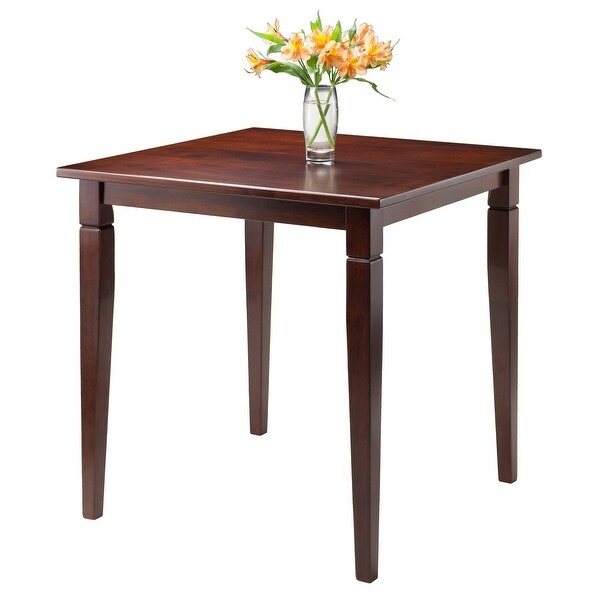 29.5” Routed Antique Walnut Finish Dining Table with Tapered Leg