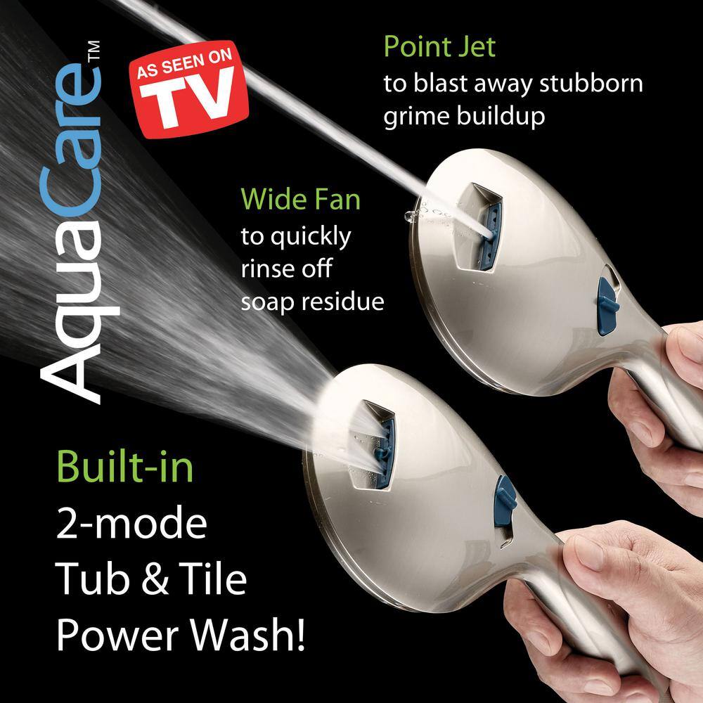 AQUACARE 80-Spray Patterns 2.5 GPM 7 in. Wall Mount Dual Shower Heads and Handheld Shower Head Antimicrobial in Satin Nickel 43266