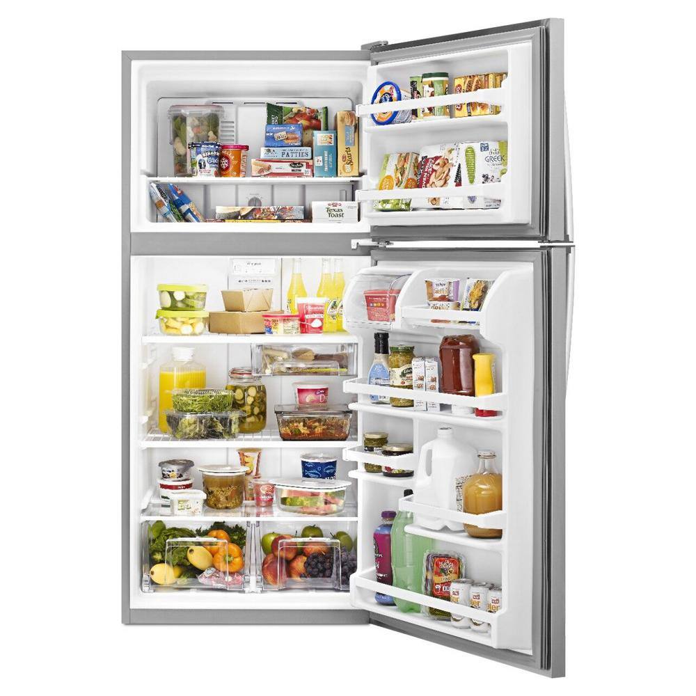 Whirlpool 18.25 cu. ft. Top Freezer Built-In and Standard Refrigerator in Monochromatic Stainless Steel WRT108FFDM