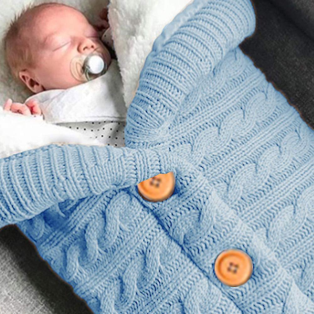 Unisex Infant Blankets Soft Thick Fleece Knit Str Wraps