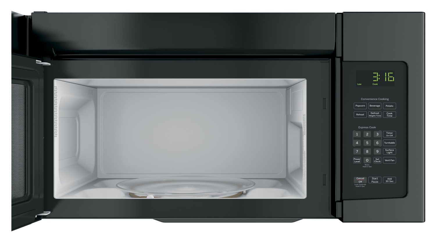 GE 1.6 Cu. Ft. Black Over-The-Range Microwave Oven