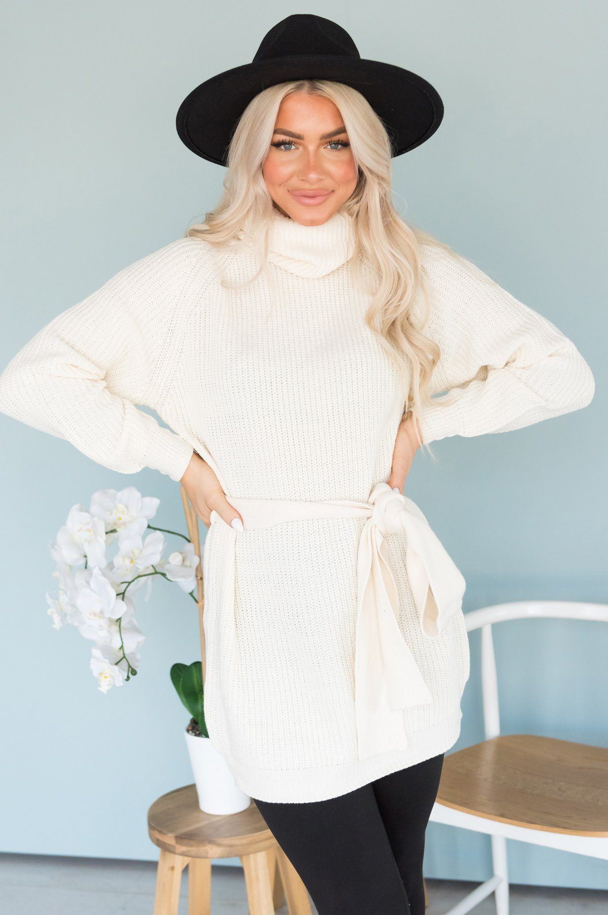 Giving My All Modest Knit Tunic