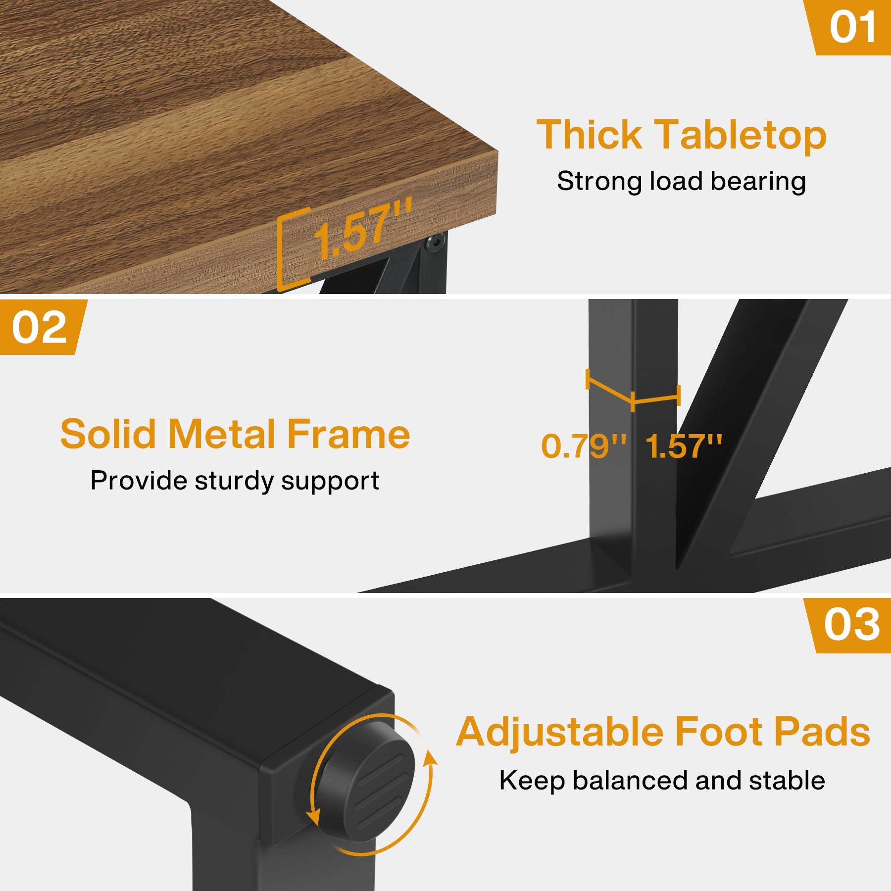 78.74 Dining Table, Rectangular Kitchen Table for 8-10 People