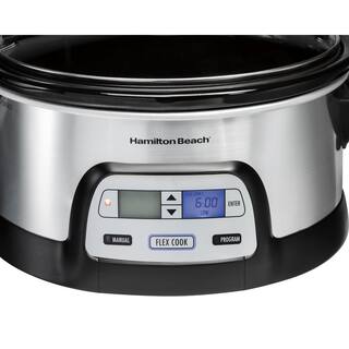 Hamilton Beach FlexCook 6 Qt. Silver Programmable Slow Cooker with Temperature Controls 33861