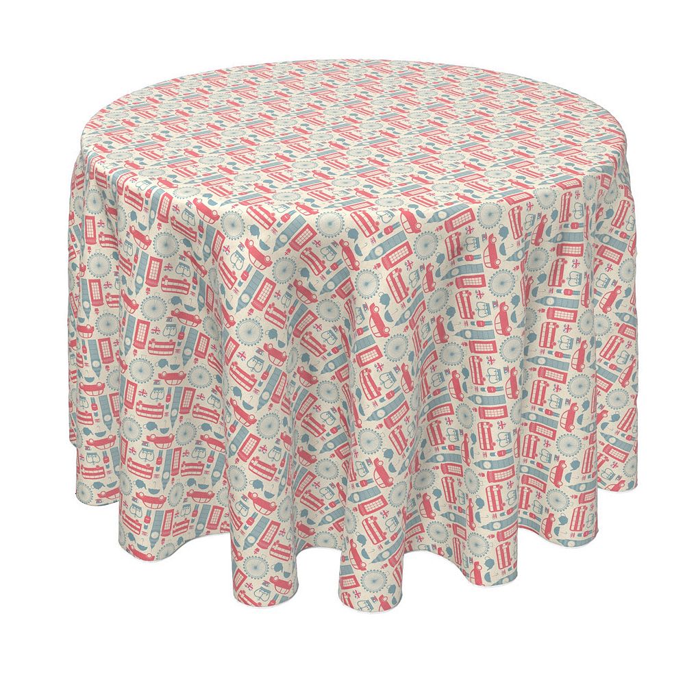 Round Tablecloth， 100% Polyester， 60 Round， London Calling