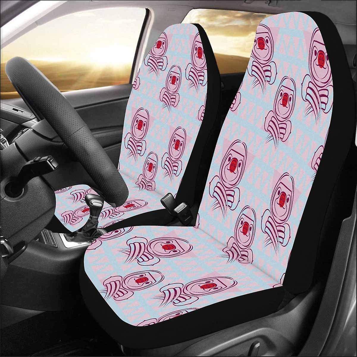 Set Of 2 Car Seat Covers Cute Cartoon Sloth Universal Auto Front Seats Protector Fits For Car，suv Sedan，truck D---44470