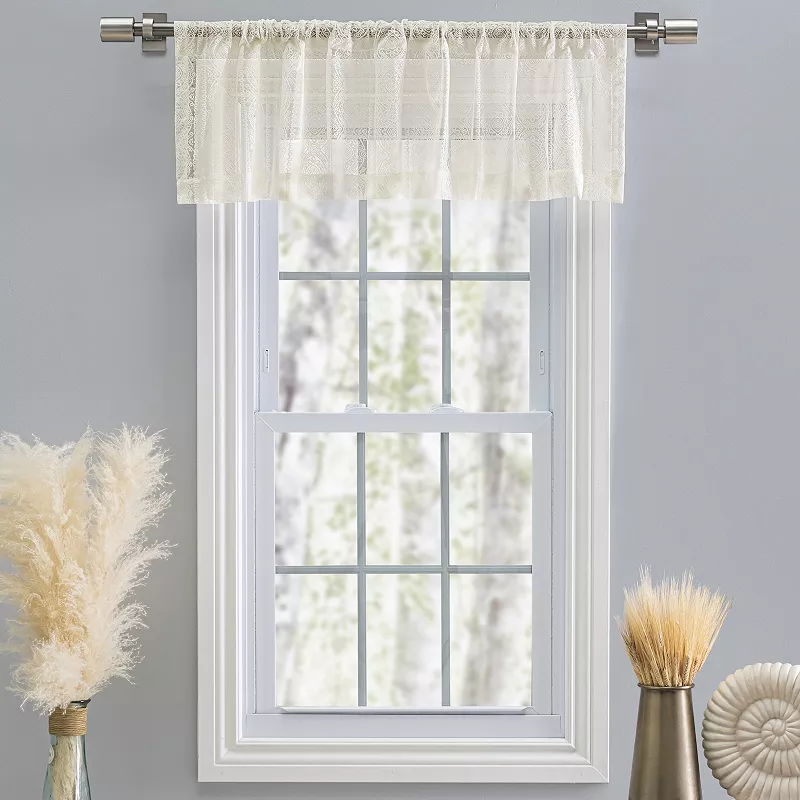 Stripe Lace Rod Pocket Valance