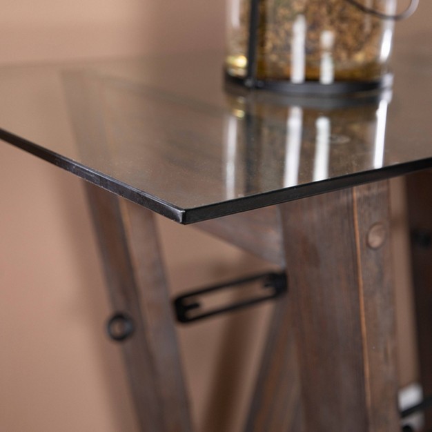 Vicar Reclaimed Wood Console Table Brown black Aiden Lane