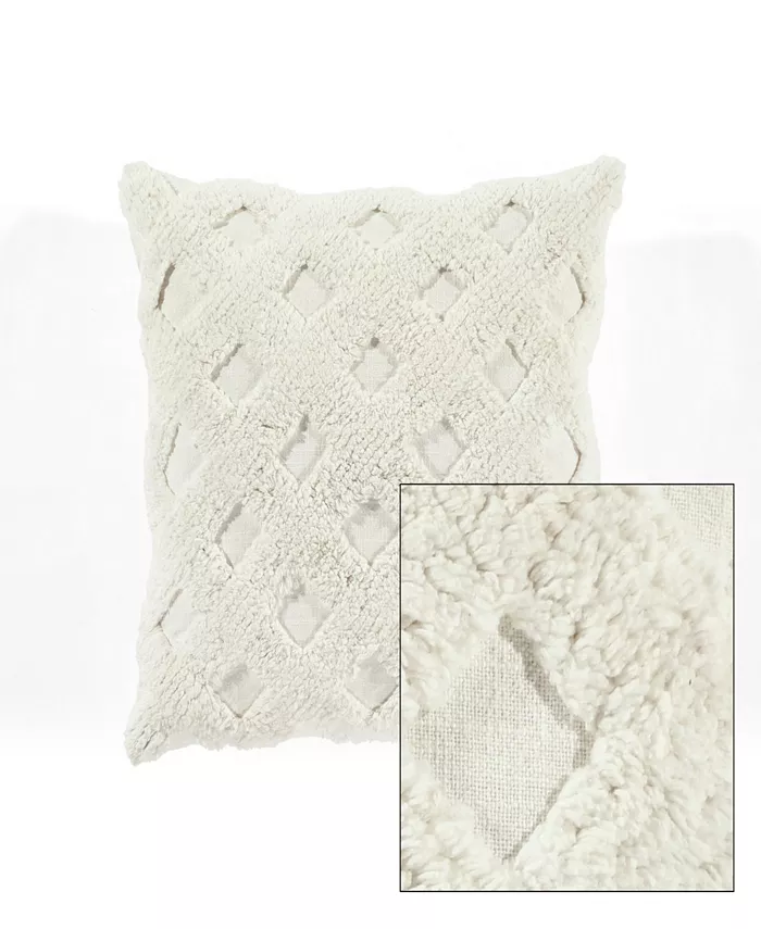 Lush Dandeacute;cor Lush Decor Tufted Diagonal Decorative Single Pillow Cover， 20