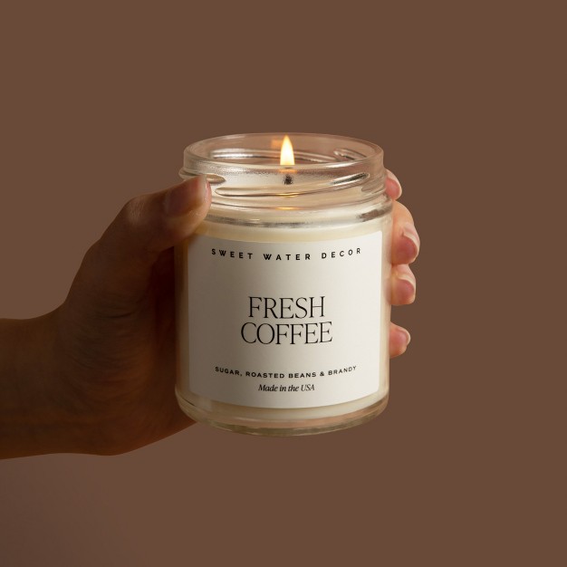 Sweet Water Decor Fresh Coffee 9oz Clear Jar Soy Candle