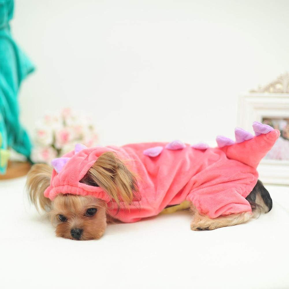 Dog Dinosaur Design Costume Pink Pet Clothes For Medium and Large Dog (pink， L)