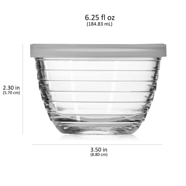 Libbey Small Glass Bowls With Lids 6 25 ounce Set Of 8