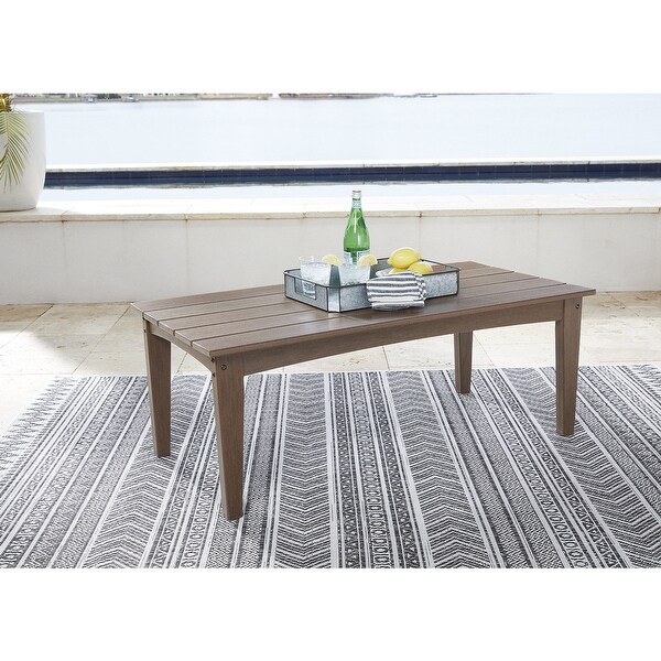 Signature Design by Ashley Emmeline Rectangular Outdoor Poly All Weather Cocktail Table