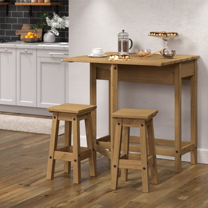 Solid Pine Drop Leaf Table 3 piece Dining Set