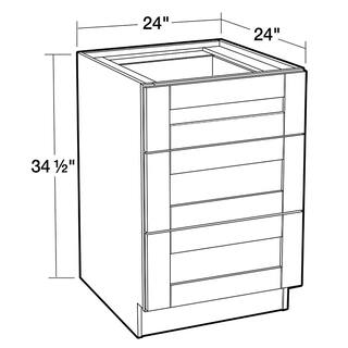 Contractor Express Cabinets Vessel Blue Plywood Shaker Stock Assembled Base Kitchen Cabinet Soft Close Drawer (24 in. x 34.5 in. x 24 in.) BD24-XVB