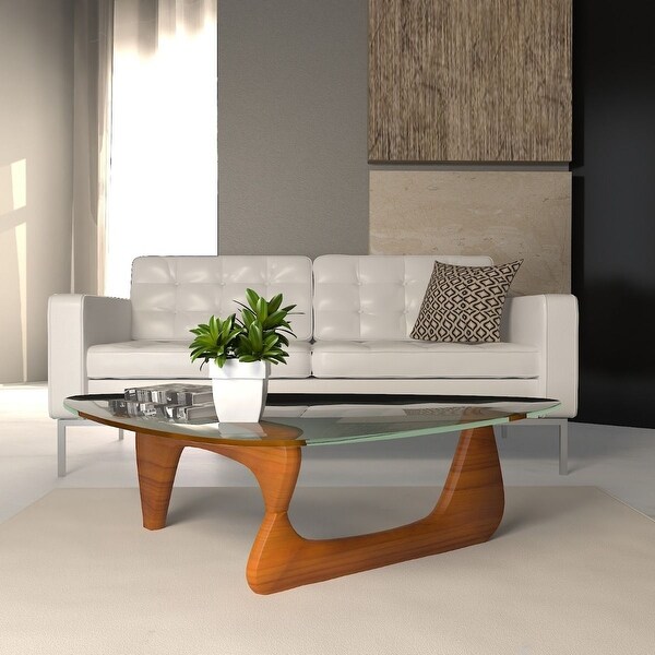 LeisureMod Imperial Triangle Tempered Glass Coffee Table