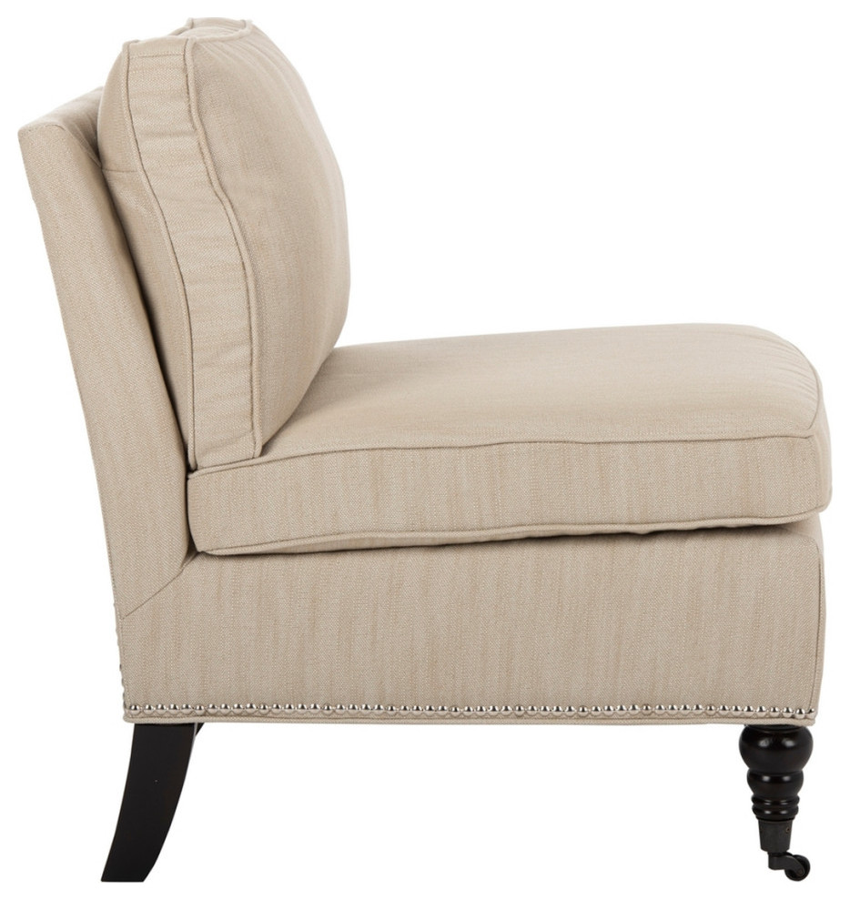 Dan Slipper Chair Off White   Traditional   Armchairs And Accent Chairs   by V.S.D Furniture  Houzz