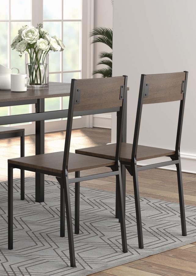 Lana 5-piece Dining Set Ark Brown and Matte Black-150505