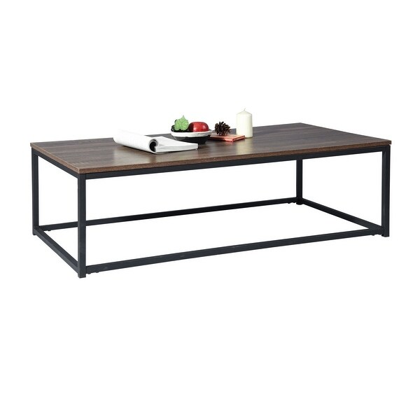 Rectangular Wood Grain Top Coffee Table