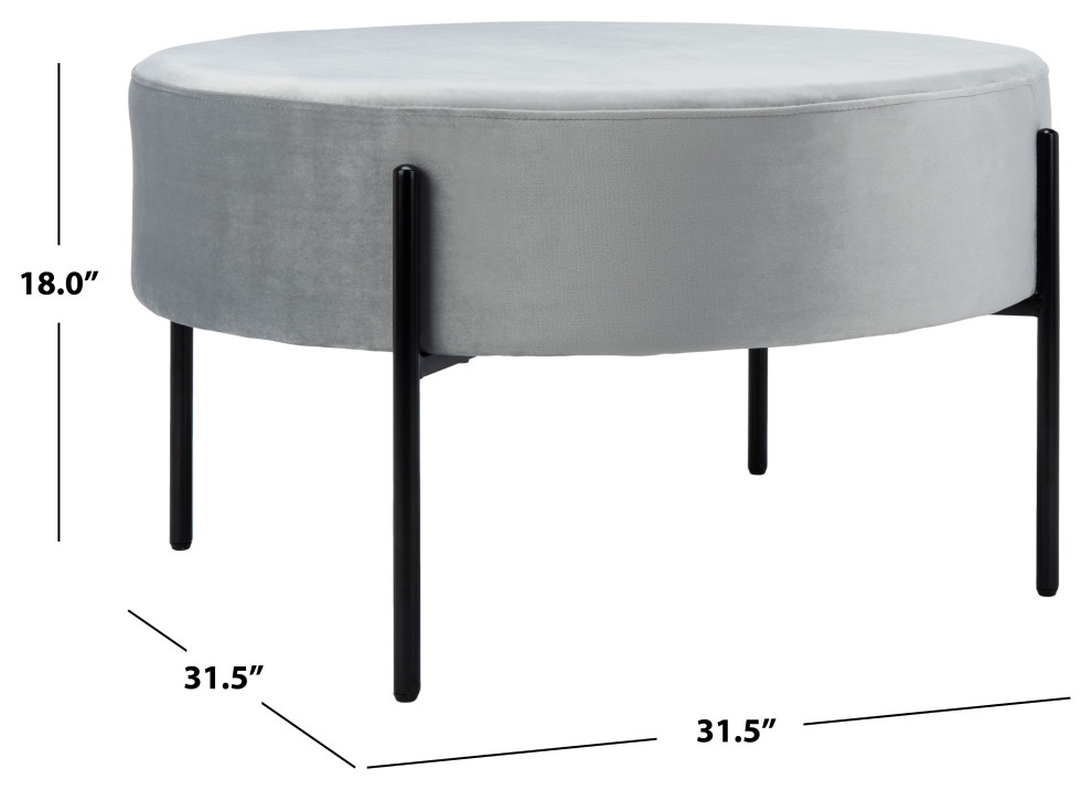 Lisbon Round Cocktail Ottoman Safavieh   Scandinavian   Footstools And Ottomans   by Safavieh  Houzz