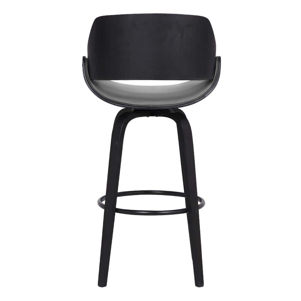 Armen Living Mona 41.5 in. Black Brush Grey Bar Stool LCMNBABLGR30