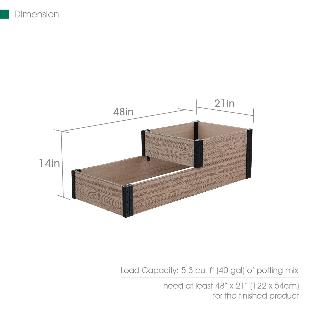 Everbloom Terraced Roadside Raised Garden Bed Brown 48