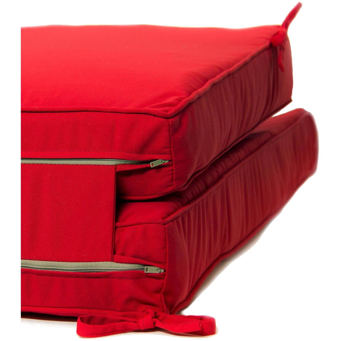 Sunbrella Canvas Jockey Red Extra Long Outdoor Replacement Chaise Lounge Cushion W/ Piping By Signature