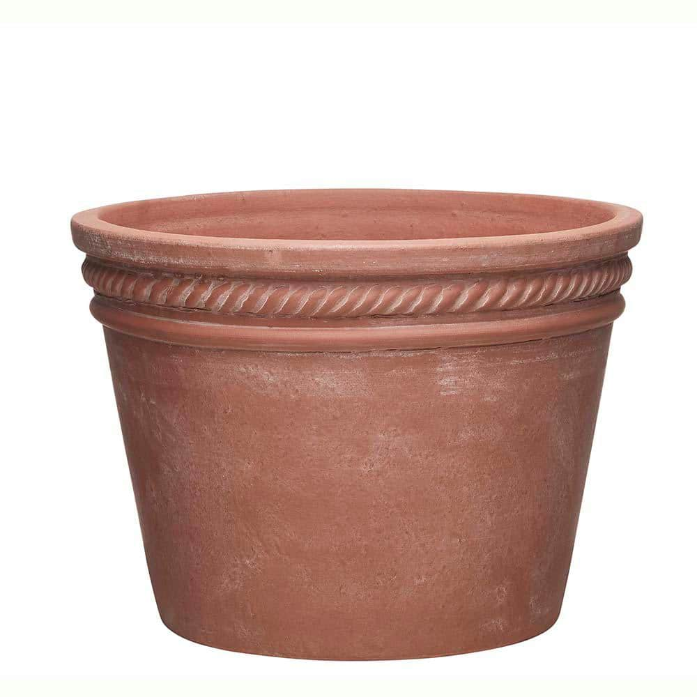 Southern Patio Michelle Medium 11.8 in. x 8.94 in. 10 qt. Terracotta Clay Outdoor Planter CLY-081647