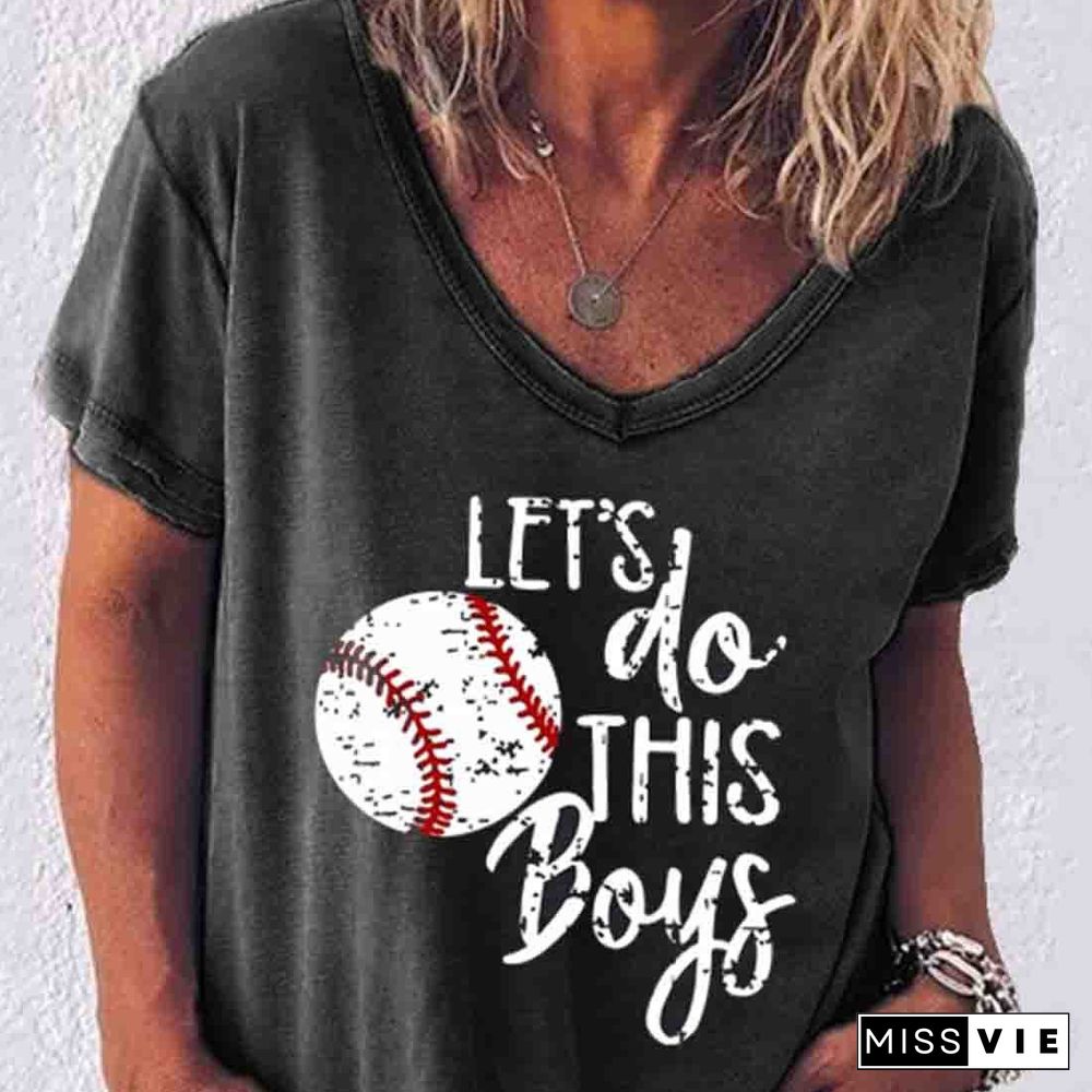 Lets Do This Boys Slogan Baseball Women T-Shirt