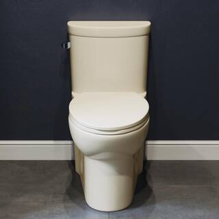 Swiss Madison Sublime 1-piece 1.28 GPF Left Side Single Flush Handle Elongated Toilet in Bisque with Seat Included SM-1T206BQ