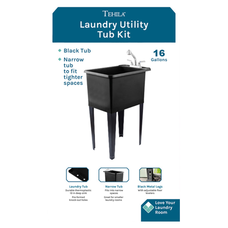 LAUNDRY TUB BLK 16GAL