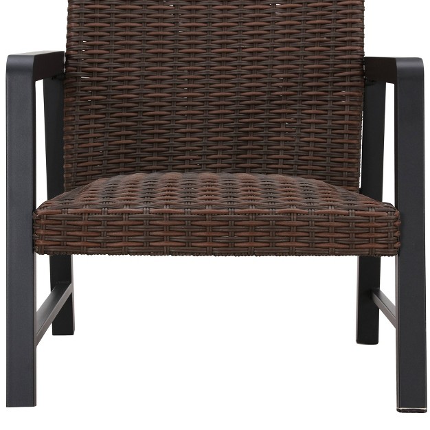 Patio Festival 2pc Outdoor Wicker Chairs With Soft Cushion Quick drying Cotton Built in Under Seat