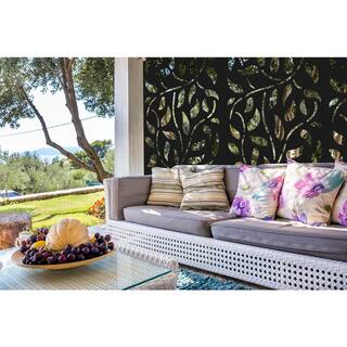 DESIGN VU Vines 6 ft. x 3 ft. Charcoal Recycled Polymer Decorative Screen Panel Wall Decor and Privacy Panel DVU3601C