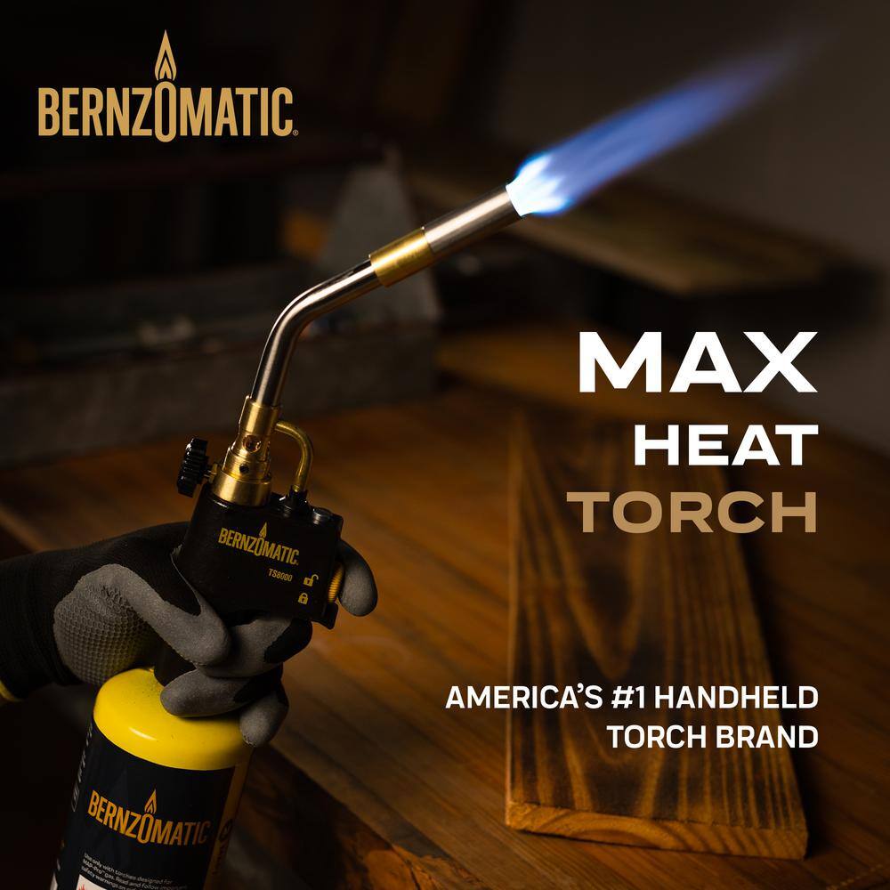 Bernzomatic Max Performance Torch Compatible with Map-Pro and Propane Gas and Instant StartStop Ignition TS8000T