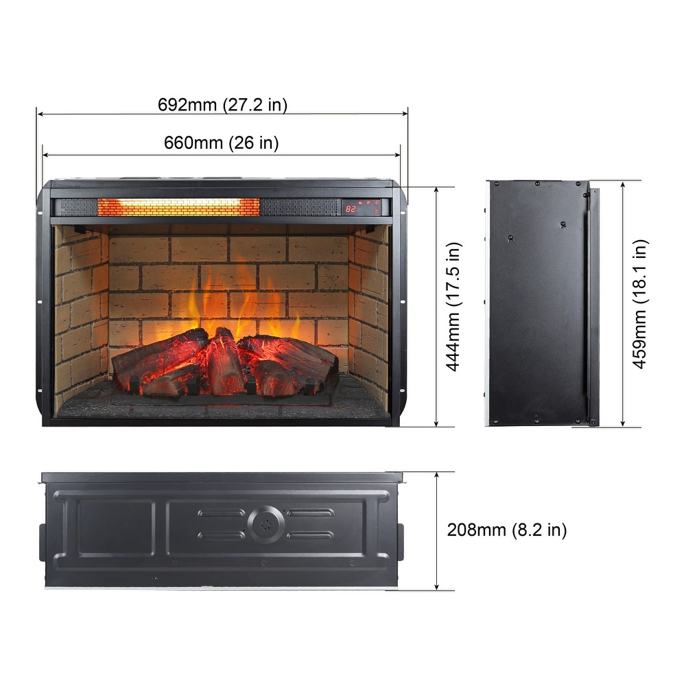 26 inch infrared quartz heater fireplace insert