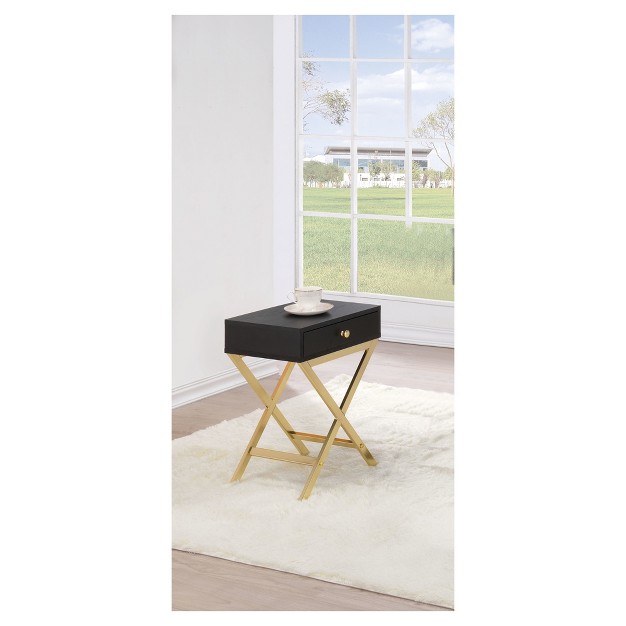 End Table Black Brass Acme Furniture