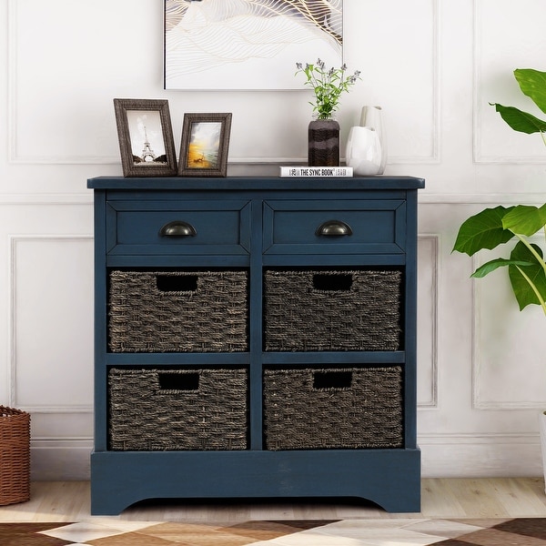 Storage Cabinet Side Table with Two Drawers