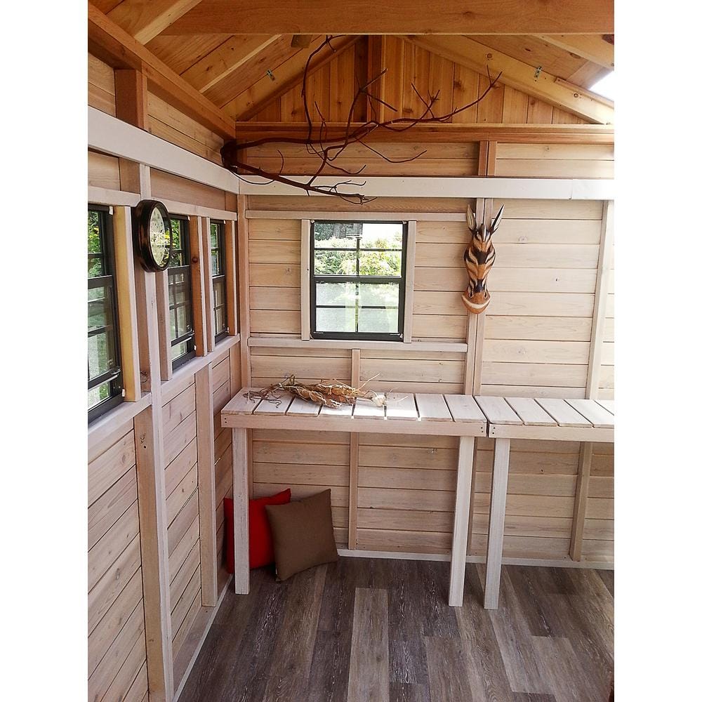 Outdoor Living Today Sunshed 8 ft. x 8 ft. Western Red Cedar Garden Shed SSGS88