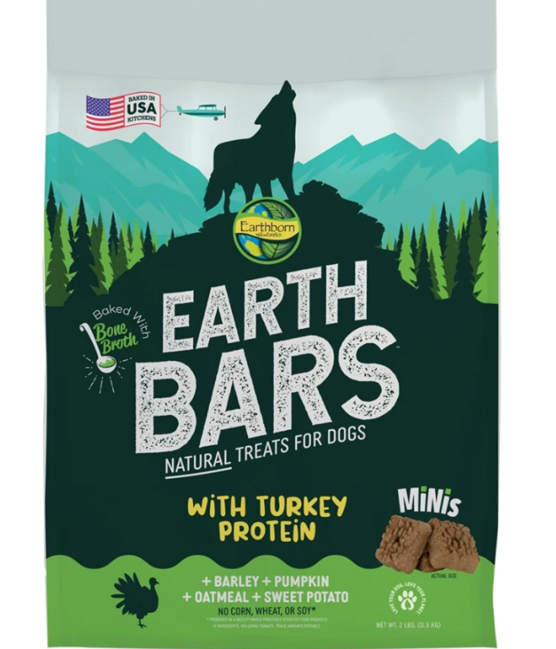 Earthborn Holistic Earth Bars Turkey Dog Treat Mini's