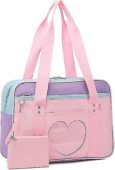 Japanese Schoolbag Large Anime Shoulder Bag Ladies Handbag Pink Strap