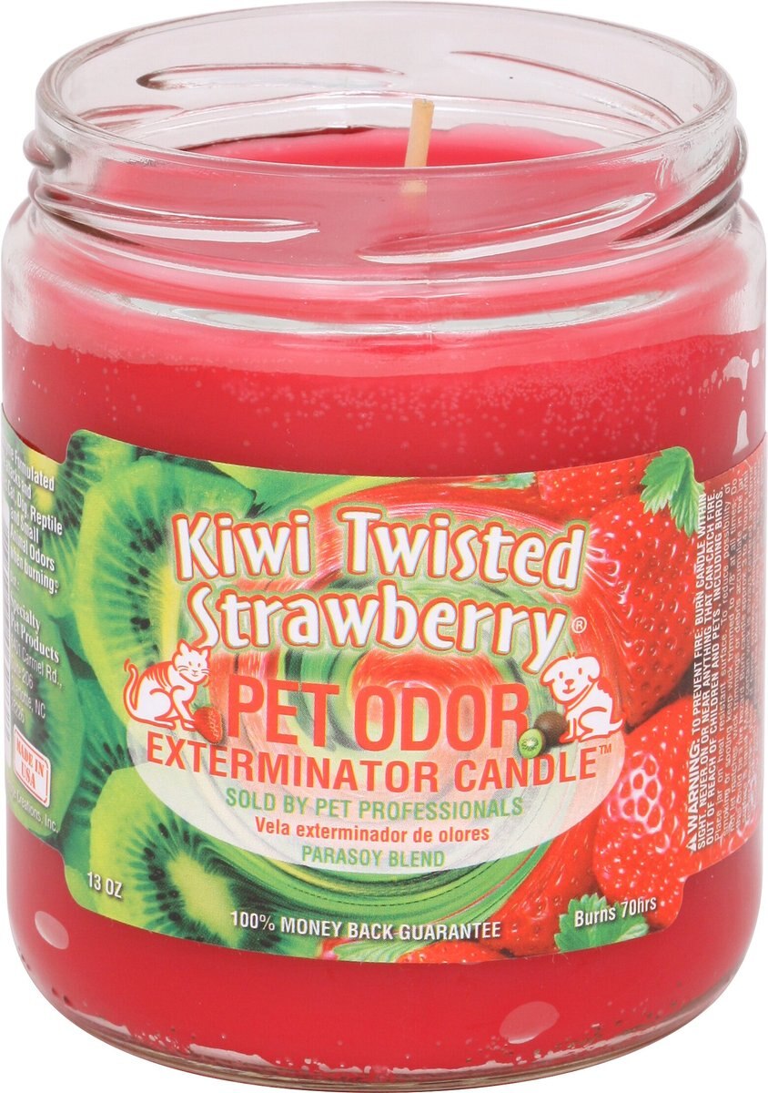 Pet Odor Exterminator Kiwi Twisted Strawberry Deodorizing Candle Jar