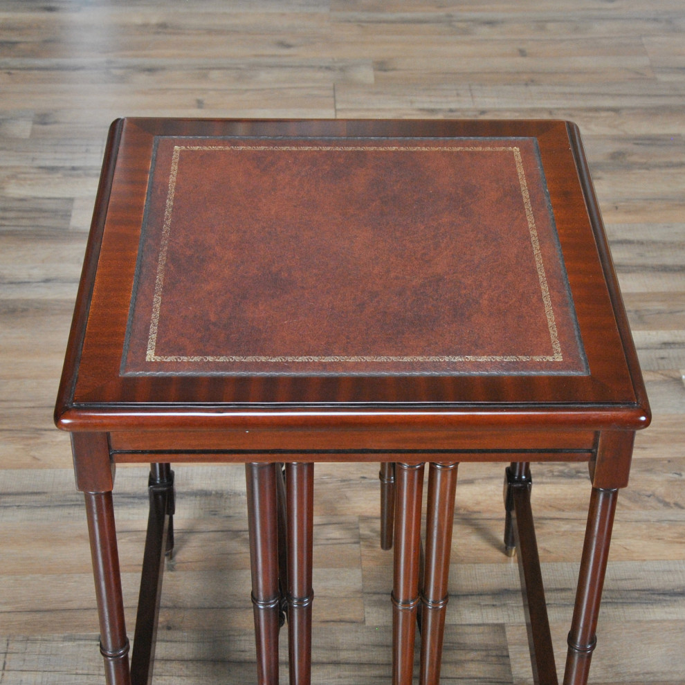 Tall Table Set With Leather Top   Traditional   Coffee Table Sets   by Niagara Furniture  Houzz